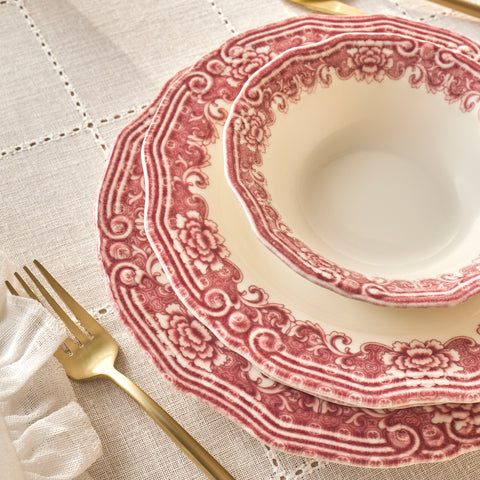 Karaca Bone China Rosie Service de Table 24 Pièces pour 6 Personnes, Multicolore