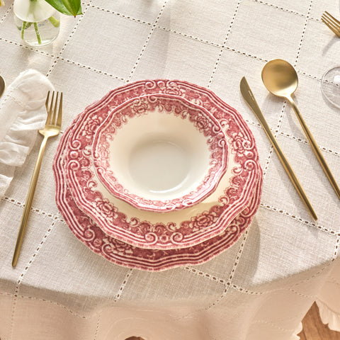 Karaca Bone China Rosie Service de Table 24 Pièces pour 6 Personnes, Multicolore