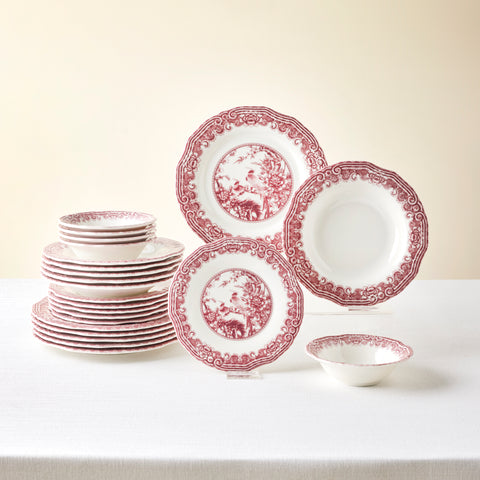 Karaca Bone China Rosie Service de Table 24 Pièces pour 6 Personnes, Multicolore