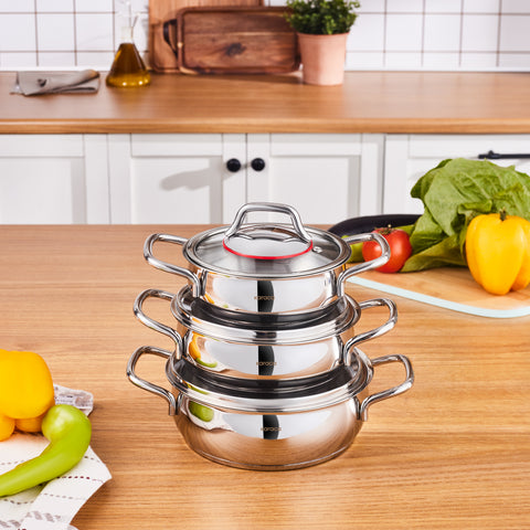 Batterie de cuisine Karaca Emirgan avec la base d’induction, 6 pièces, acier