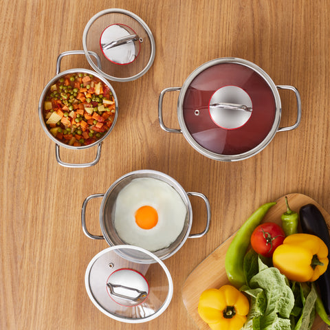 Batterie de cuisine Karaca Emirgan avec la base d’induction, 6 pièces, acier