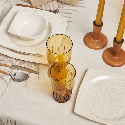 Karaca Square Bone Royal Lace, Service de Table 24 pièces pour 6 personnes
