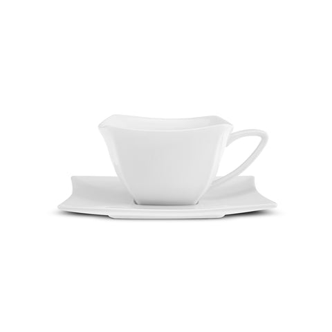 Karaca Stream Pure Perfect Blanc 32 Pièces Service de Petit Déjeuner 6 Personnes Carré