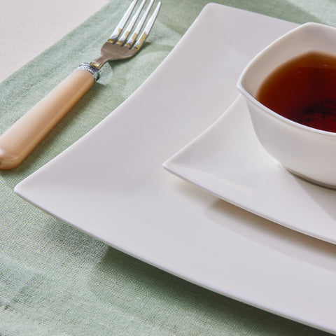 Karaca Stream Pure Perfect Blanc 32 Pièces Service de Petit Déjeuner 6 Personnes Carré