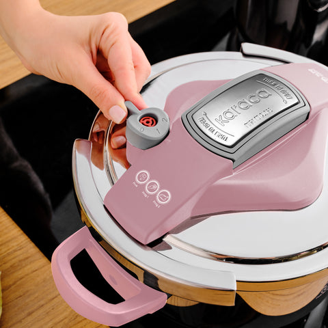 Ensemble d'autocuiseurs Karaca Perfect 4 + 6 L, rose
