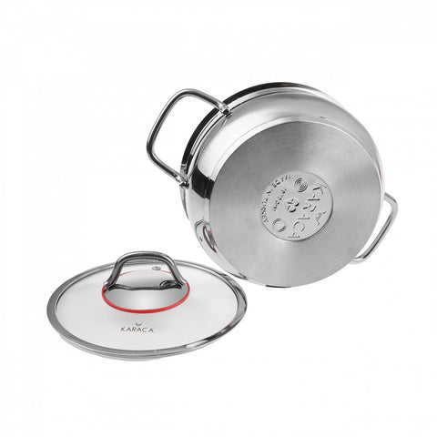 Batterie de cuisine Karaca Emirgan avec la base d’induction en acier, 6 pièces, taille moyenne