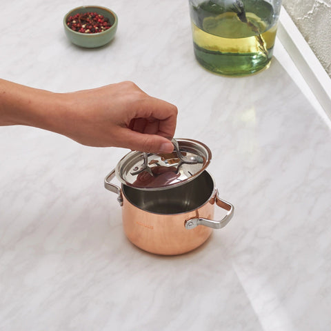 Karaca Powersteel 3Ply 316+ Mini Casserole en Acier Inoxydable, 10 cm, Cuivre
