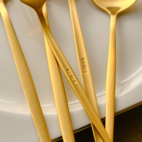 Set De Couverts Karaca Matte Gold Pour 12 Personnes, 60 Pièces