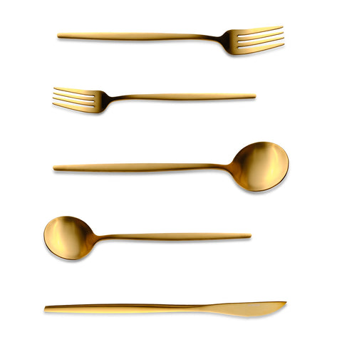 Set De Couverts Karaca Matte Gold Pour 12 Personnes, 60 Pièces