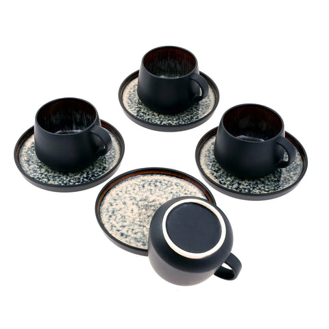 Coffret de tasses à thé Karaca Black Galactic Reactive, 8 pièces