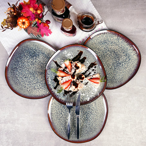 Assiettes à dessert Karaca Black Galactic Reactive, 4 pièces