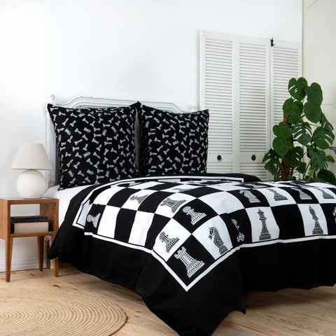KH CHESS DUVET COVER SET (200x200+2*80x8