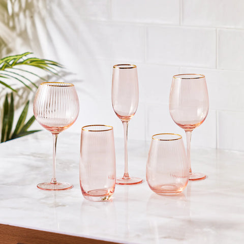 Verre à pied Karaca Gemma, 510 ml, couleur saumon