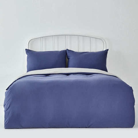 Parure de lit Karaca Home pour lit 2 personnes, bleu marine et gris clair (200 x 200 cm)