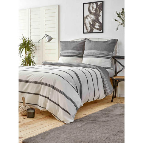 Parure de lit Karaca Home Dobby Woven avec housse de couette pour lit simple certifiée Öko-Tex, 155 x 220 cm, noir