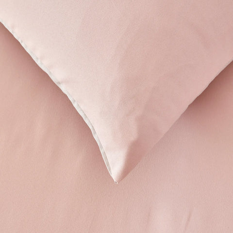 KH POWDER PINK & BEIGE DUVET COVER SET (