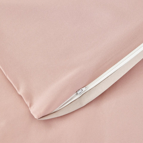 KH POWDER PINK & BEIGE DUVET COVER SET (