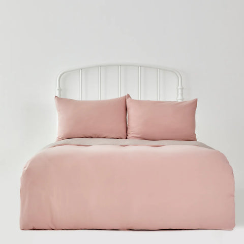 KH POWDER PINK & BEIGE DUVET COVER SET (
