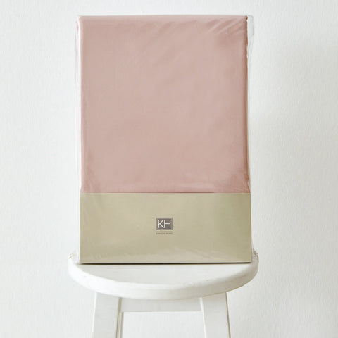KH POWDER PINK & BEIGE DUVET COVER SET (