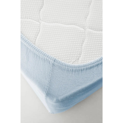 Draps-housse Karaca Home Jersey bleu clair, 200x200 cm, certifié Oeko-Tex