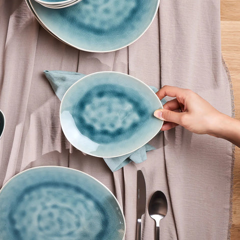 Service de table Karaca Turquoise Reactive pour 6 personnes, 18 pièces