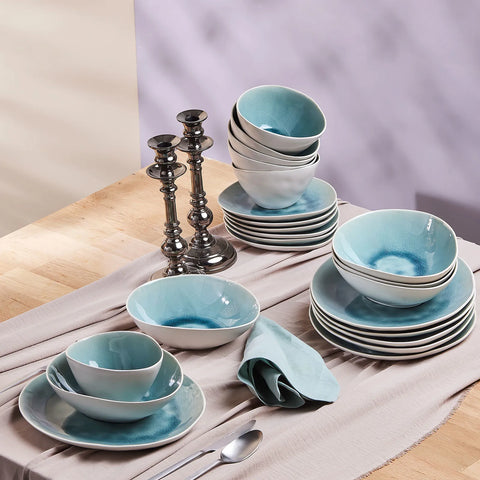 Service de table Karaca Turquoise Reactive pour 6 personnes, 18 pièces