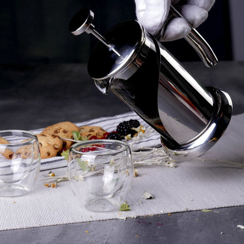 Cafetière à piston Karaca en verre borosilicate et acier inoxydable, 350 ml