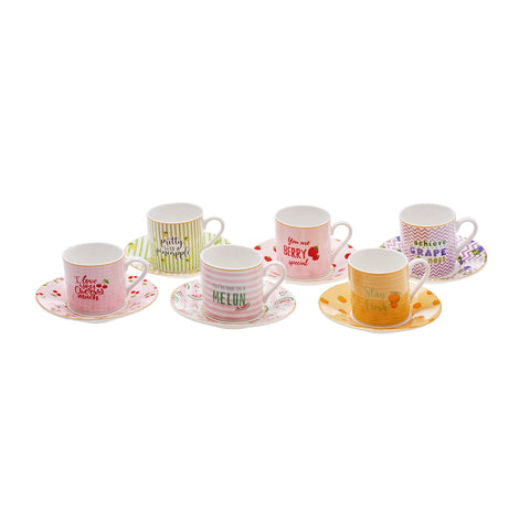 Service à café Karaca Fruitee pour 6 personnes, 90 ml
