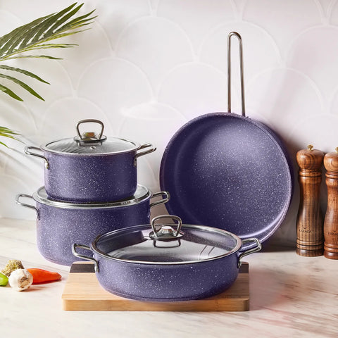 Batterie de cuisine Karaca Biogranit Steel Plus, 7 pièces, violet
