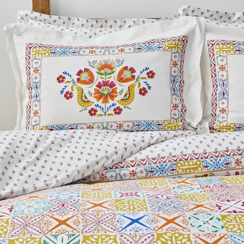 Parure de lit Karaca Home Lumina avec housse de couette 100 % coton pour lit double, jaune