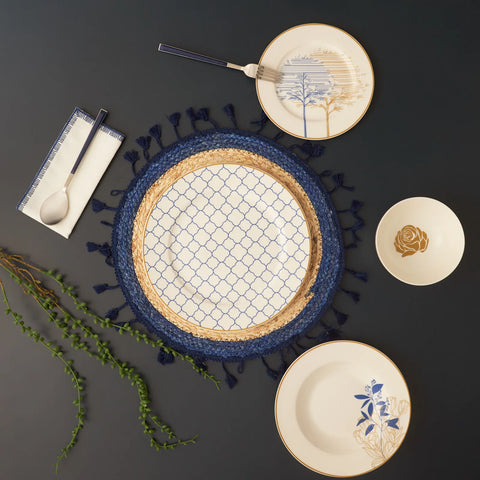 Service de table Karaca Enyal en porcelaine pour 6 personnes, 24 pièces