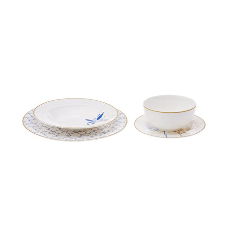 Service de table Karaca Enyal en porcelaine pour 6 personnes, 24 pièces
