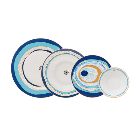 Service de table en porcelaine Karaca Eye Zone pour 6 personnes, 24 pièces