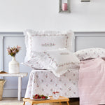 Karaca Home Ferula Poudre Set de Couvre-Lit Volant pour Deux Personnes