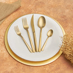 Ensemble de couverts Karaca Daphne pour 6 personnes, 30 pièces, or mat