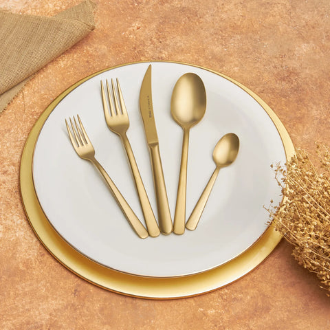 Ensemble de couverts Karaca Daphne pour 6 personnes, 30 pièces, or mat