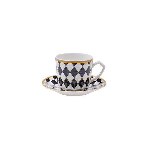 Coffret de tasses à expresso Karaca Chekers pour 6 personnes, 80 ml