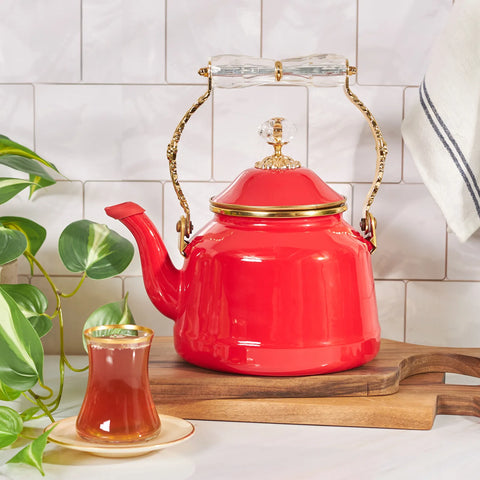 Bouilloire Karaca Troy Vintage, rouge