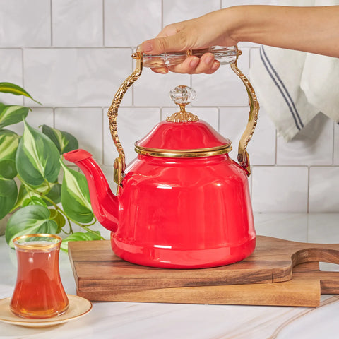 Bouilloire Karaca Troy Vintage, rouge