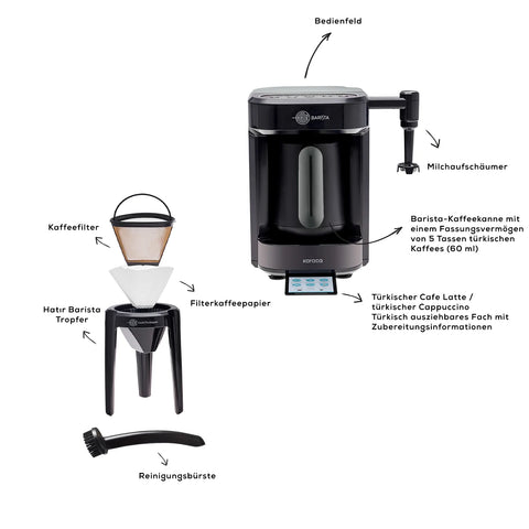 Machine à café turc et cappuccino Karaca Hatır Barista, anthracite