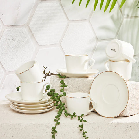 KARACA TUBA 6 KİŞİLİK 90 ML KAHVE, BEYAZ