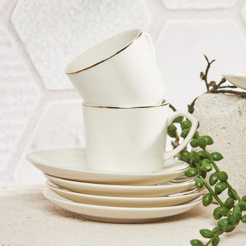 KARACA TUBA 6 KİŞİLİK 90 ML KAHVE, BEYAZ