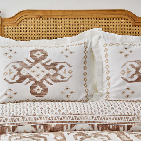 Parure de lit Karaca Home Neos avec housse de couette 100 % coton pour lit double, beige