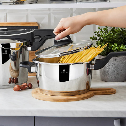 Cadeau de mariage – Batterie de cuisine Karaca Elena en acier, 15 pièces