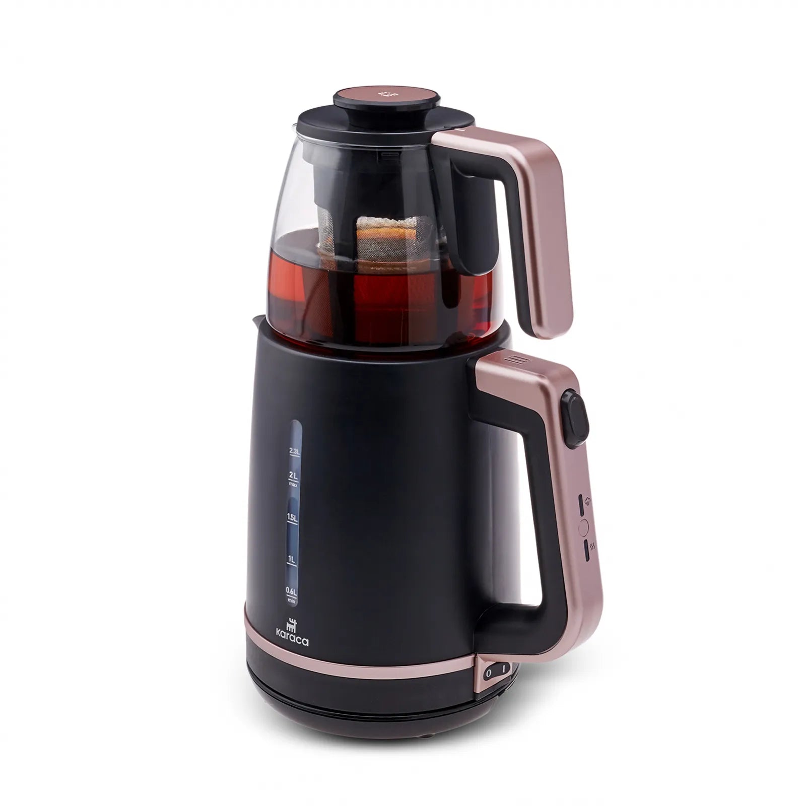 Théière En Verre Borosilicate Karaca Dora - Set 450ml + Bouilloire 180ml | Pour Gaz Et électrique