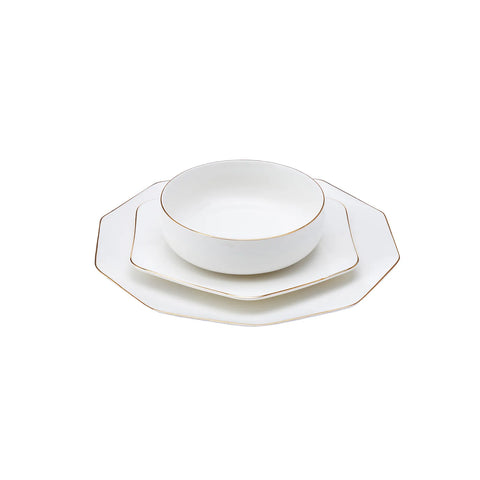 Service de table en porcelaine Karaca Linda pour 6 personnes, 18 pièces