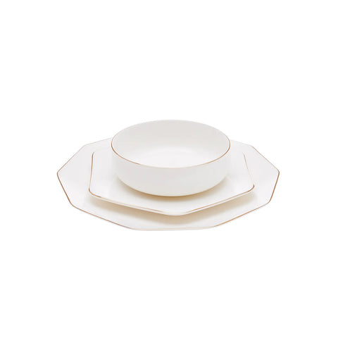 Service de table en porcelaine Karaca Linda pour 6 personnes, 18 pièces