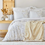 Parure de lit Karaca Home Bled avec housse de couette 100 % coton pour lit double, gris