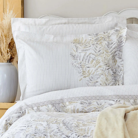 Parure de lit Karaca Home Bled avec housse de couette 100 % coton pour lit double, gris