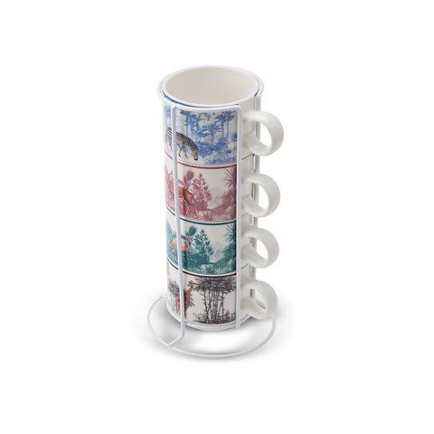 Coffret de tasses avec support Karaca Jungle 5 pièces